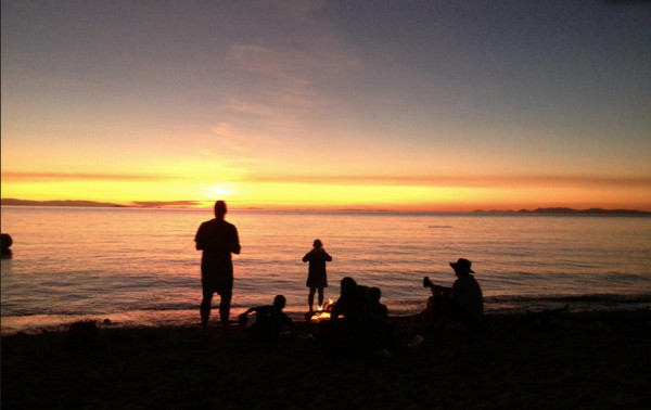 boating beach fire